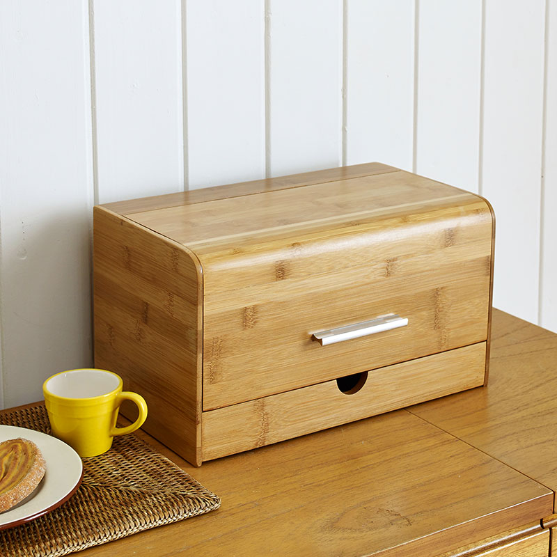 Bread Box Bamboo - صندوق خبز مقاوم للغبار، وجبات خفيفة