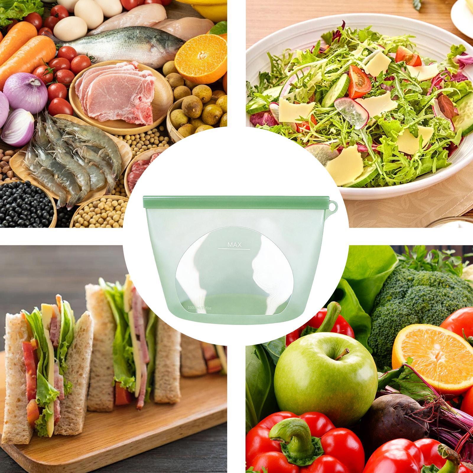 Food Storage Zip Lock Bags - أكياس سيليكون قابلة للإغلاق بسعة 1000
