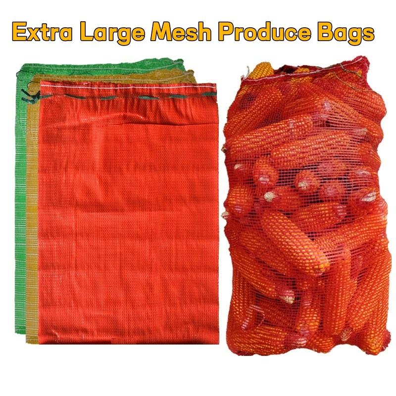 Produce Bag Reusable Mesh - 10 قطع من أكياس تخزين المنتجات