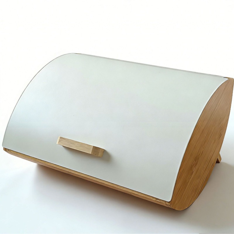 Bread Box Bamboo - صندوق خبز بغطاء من الخيزران، صندوق