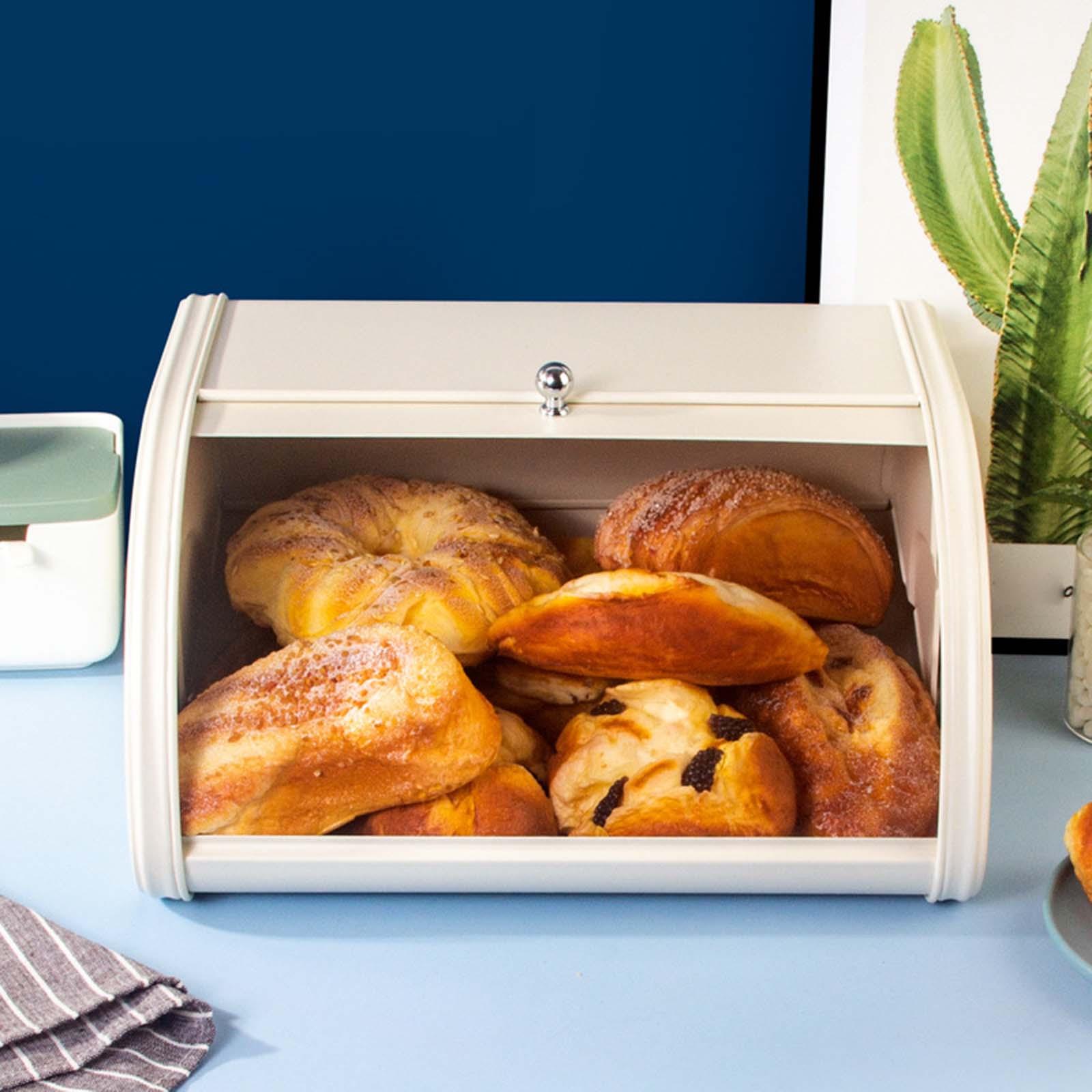 Bread Box Bamboo - صندوق تخزين متعدد الأغراض لأدوات المطبخ،