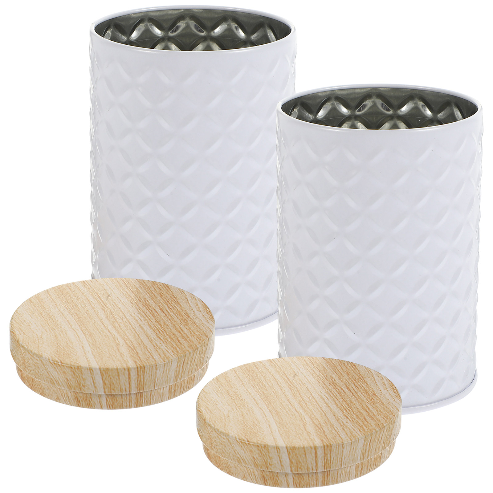 Food Storage Jars With Lids - علبتان تخزين من الصفيح الغذائي مع