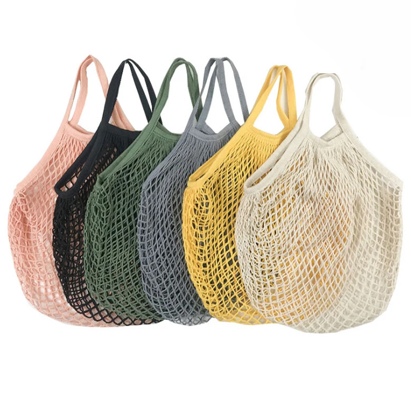 Produce Bag Reusable Mesh - حقيبة تسوق قطنية قابلة للطي، حقيبة