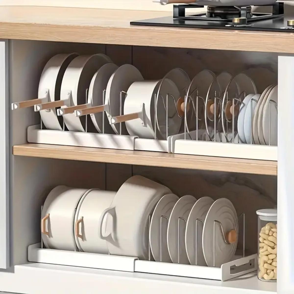 Food Storage Dividers - منظم قابل للتمدد لأواني المطبخ تحت