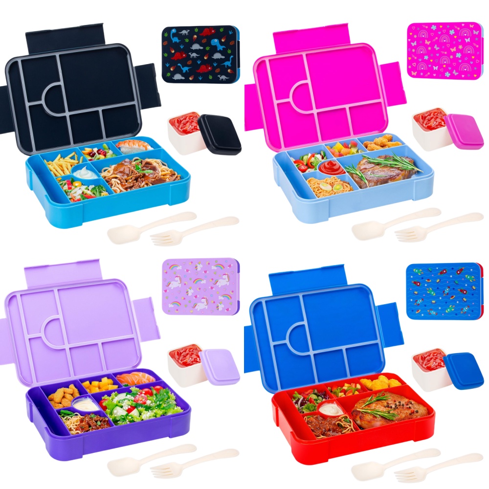Food Storage Dividers - علبة غداء للأطفال بتصميم جذاب، محمولة،