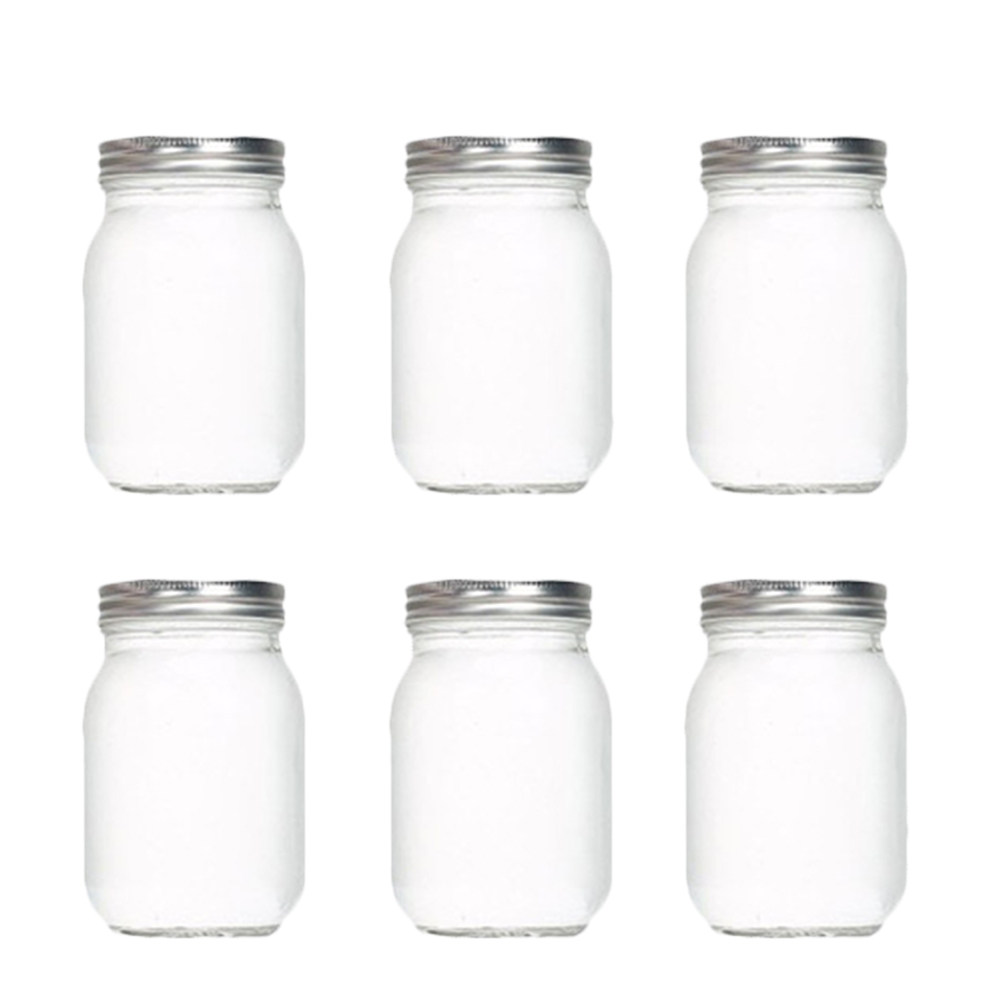 Food Storage Jars With Lids - 6 قطع من الأوعية الزجاجية الشفافة