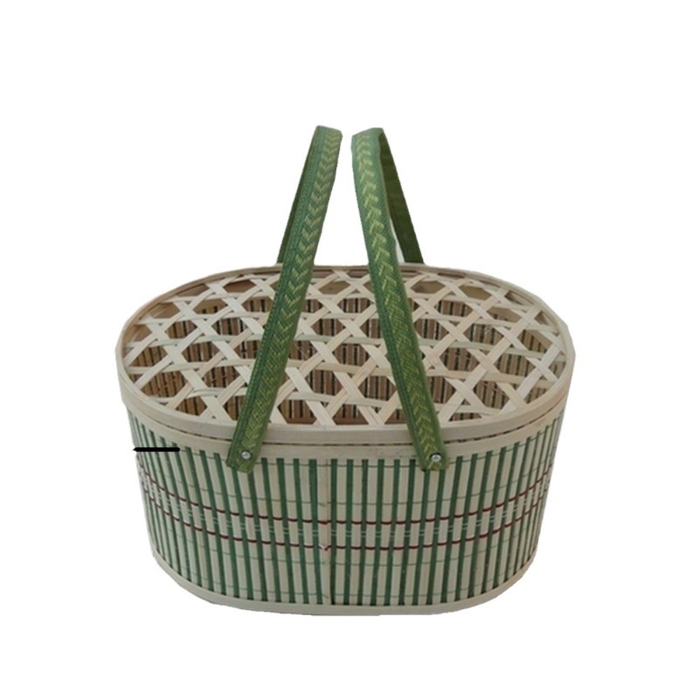Bread Box Bamboo - صندوق تغليف احتفالي، سلة خيزران عتيقة،