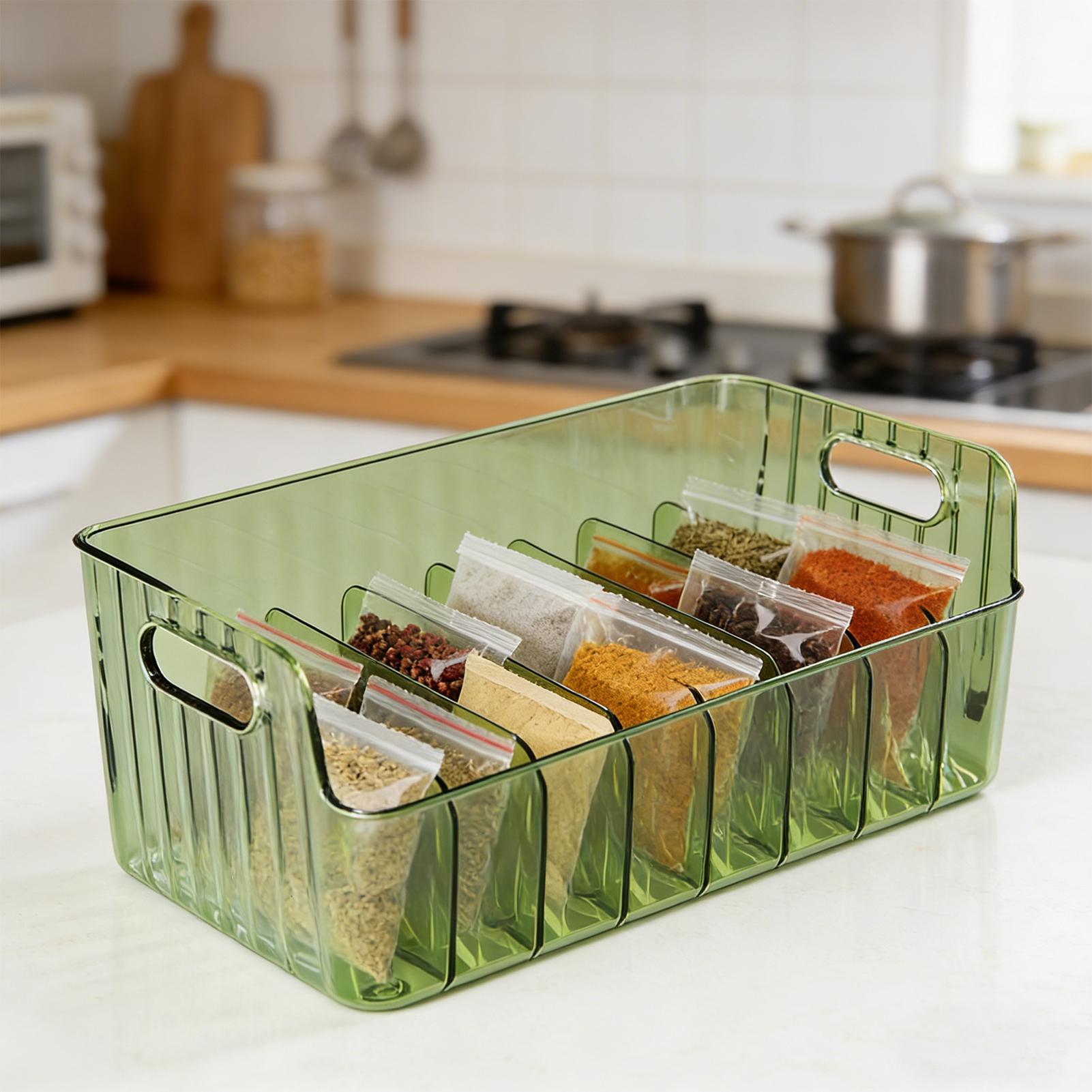 Food Storage Dividers - رف توابل شفاف مقسم، صندوق تخزين