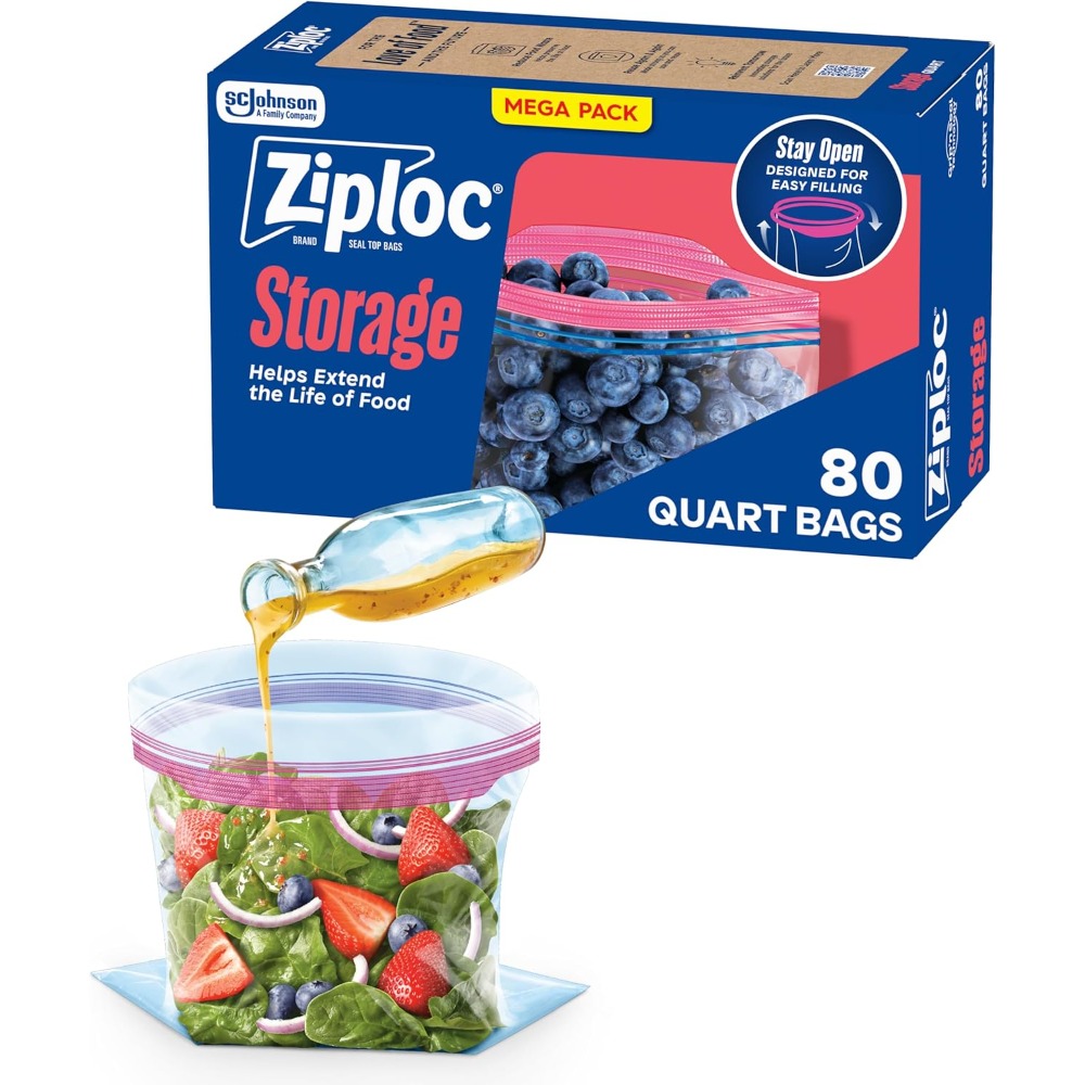 Food Storage Zipper Bags - أكياس تخزين طعام قائمة بذاتها سهلة