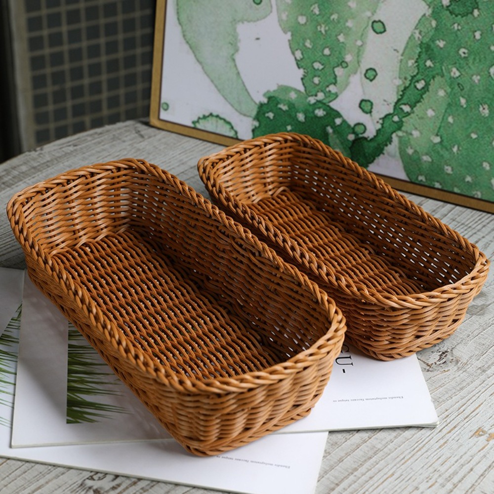 Bread Box Bamboo - تقليد الروطان سلة التخزين فو الخوص