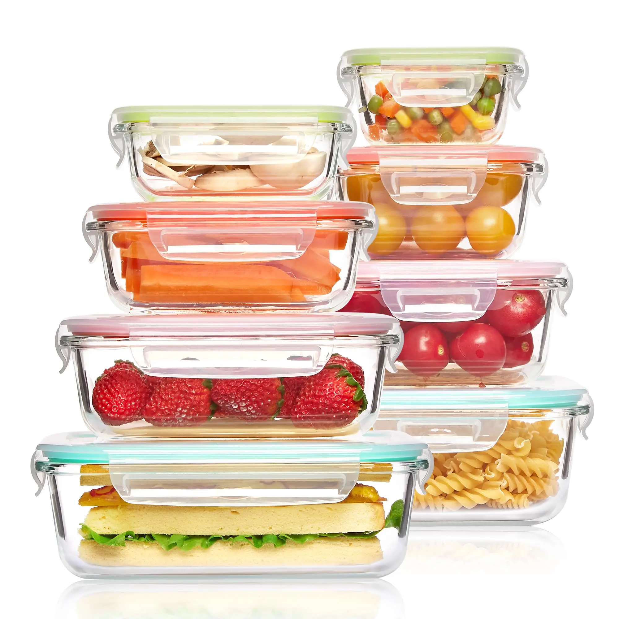 Food Storage Glass Box - حاويات تخزين الطعام الزجاجية لصندوق الغداء،