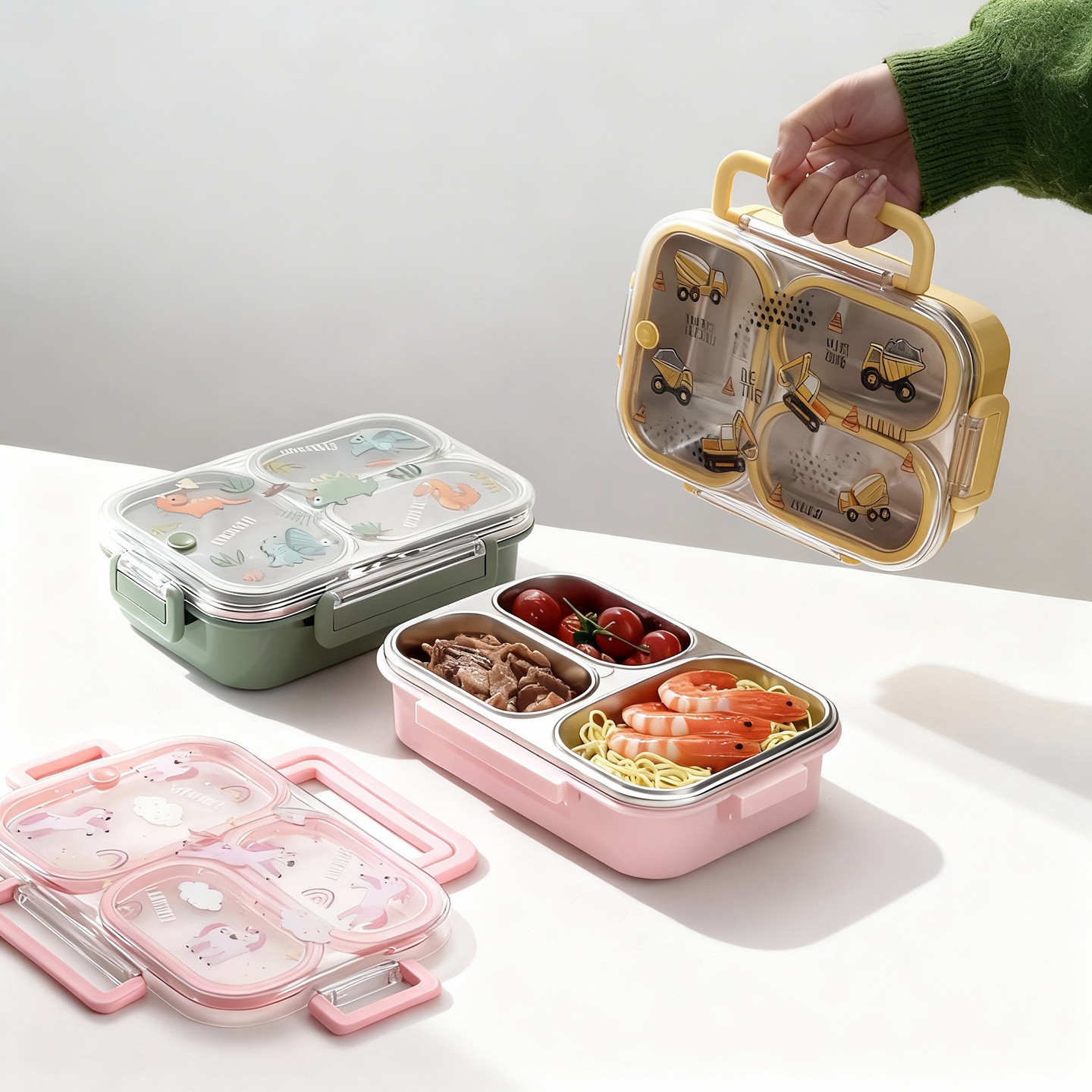 Food Storage Dividers - صندوق غداء للأطفال بتصميم كرتوني سعة