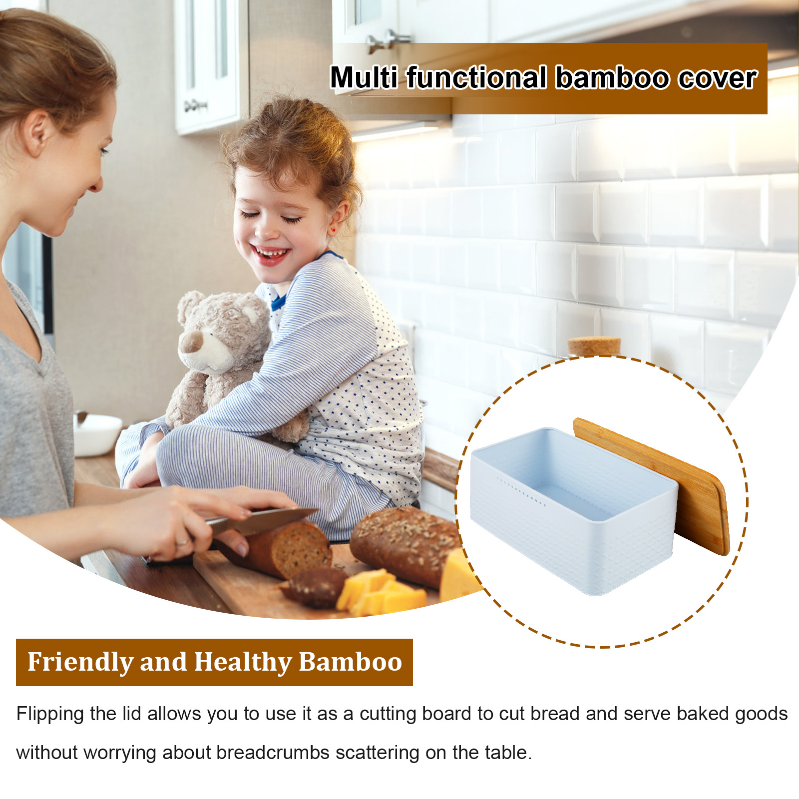 صندوق خبز مع غطاء من الخيزران  - مراجعة Bread Box Bamboo وسعره