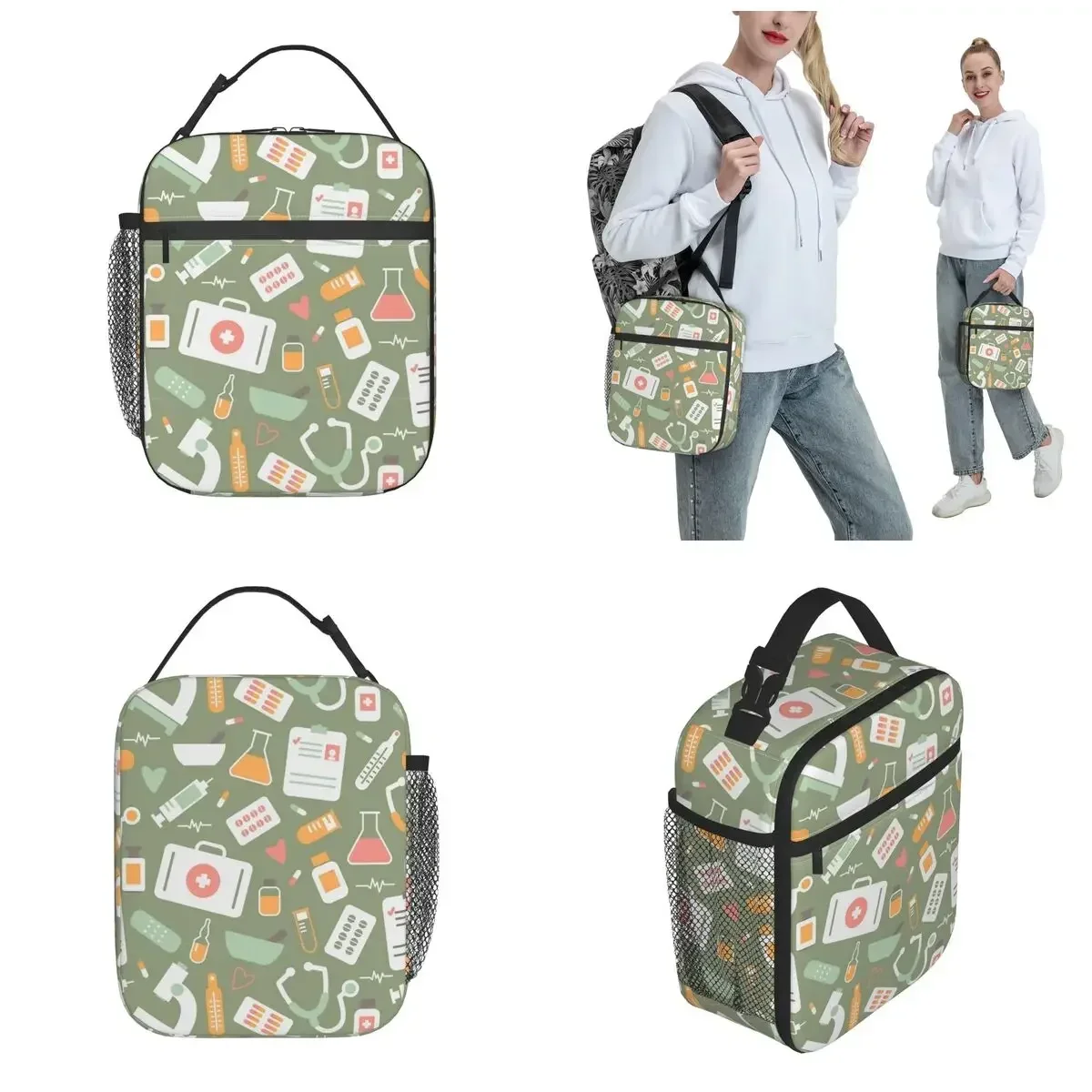 حقيبة غداء معزولة بنمط ممرضات  - مراجعة Food Storage Zipper Bags وسعره