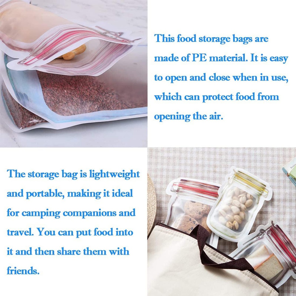 حقيبة زجاجات ماسون قابلة لإعاد - مراجعة Food Storage Zipper Bags وسعره