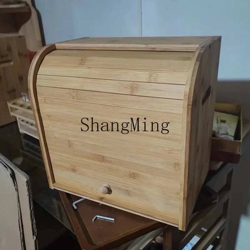 SM المنزلية الخيزران صندوق تخز - مراجعة Bread Box Bamboo وسعره