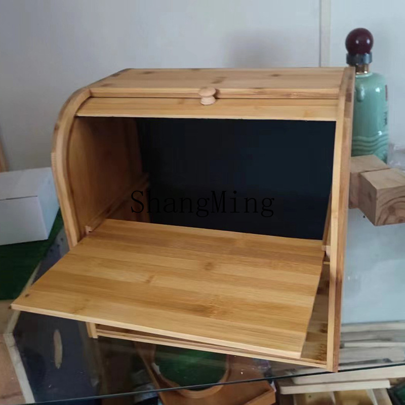 SM المنزلية الخيزران صندوق تخز - مراجعة Bread Box Bamboo وسعره