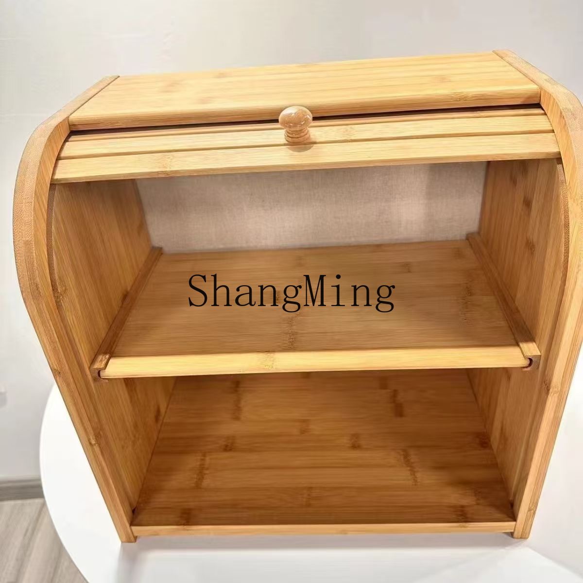 SM المنزلية الخيزران صندوق تخز - مراجعة Bread Box Bamboo وسعره