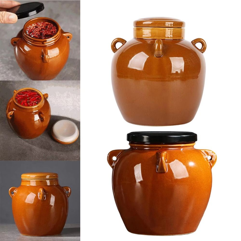 وعاء سيراميك كبير السعة للمخلل - مراجعة Food Storage Jars With Lids وسعره