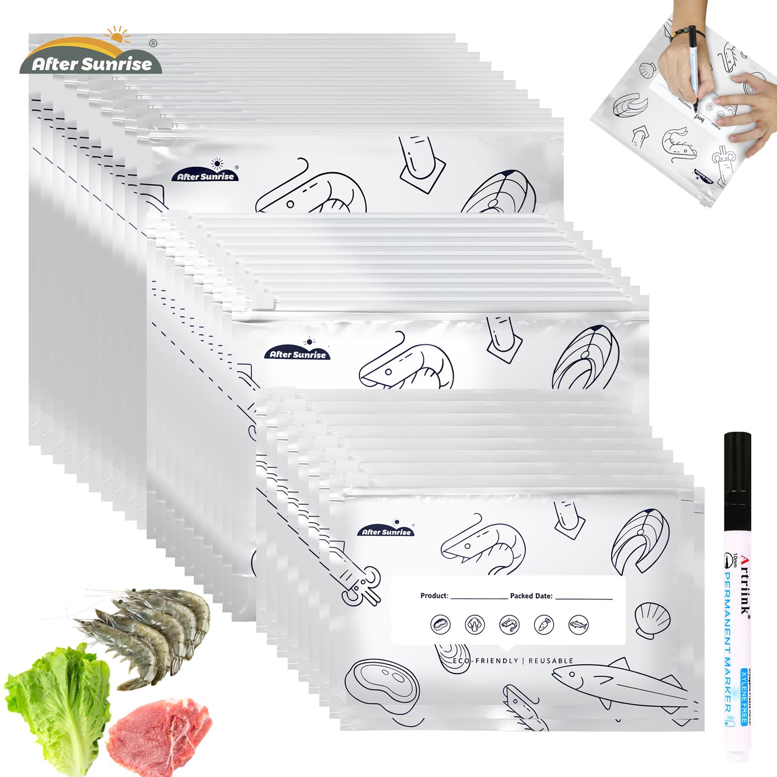 【الأطعمة المبردة】أكياس تخزين ق - مراجعة Food Storage Zip Lock Bags وسعره