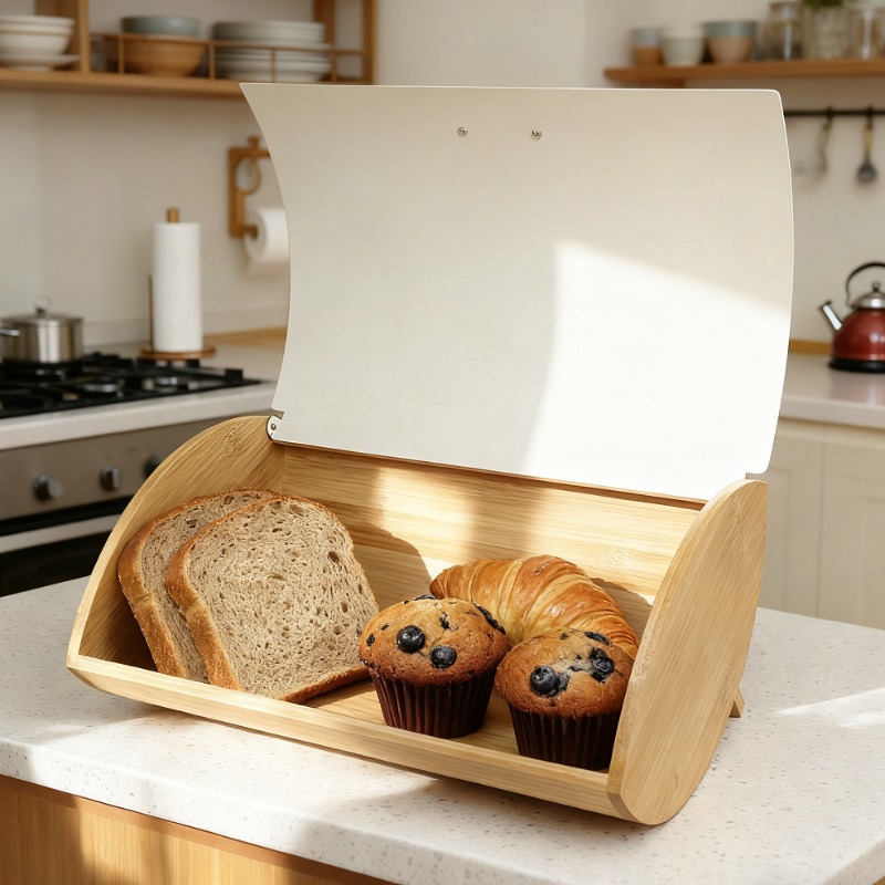 صندوق خبز بغطاء من الخيزران، ص - مراجعة Bread Box Bamboo وسعره