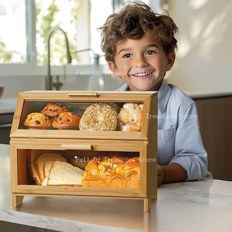 صندوق خبز من الخيزران مناسب لت - مراجعة Bread Box Bamboo وسعره