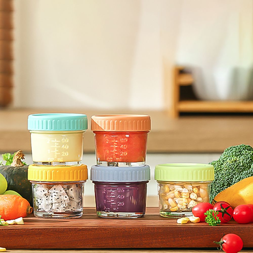 6 قطعة برطمان طعام للأطفال زجا - مراجعة Food Storage Glass Box وسعره