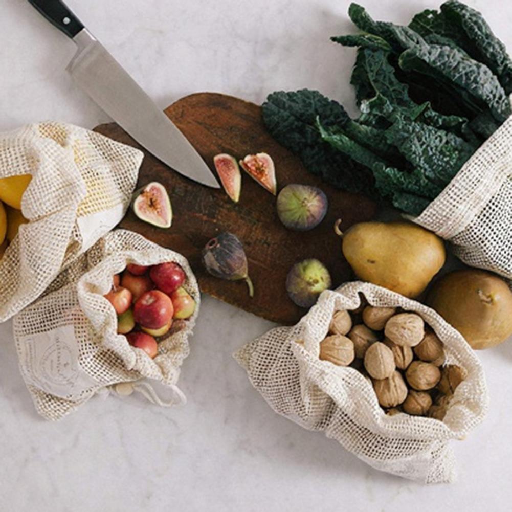 أكياس شبكية قطنية للمنتجات، أك - مراجعة Produce Bag Reusable Mesh وسعره