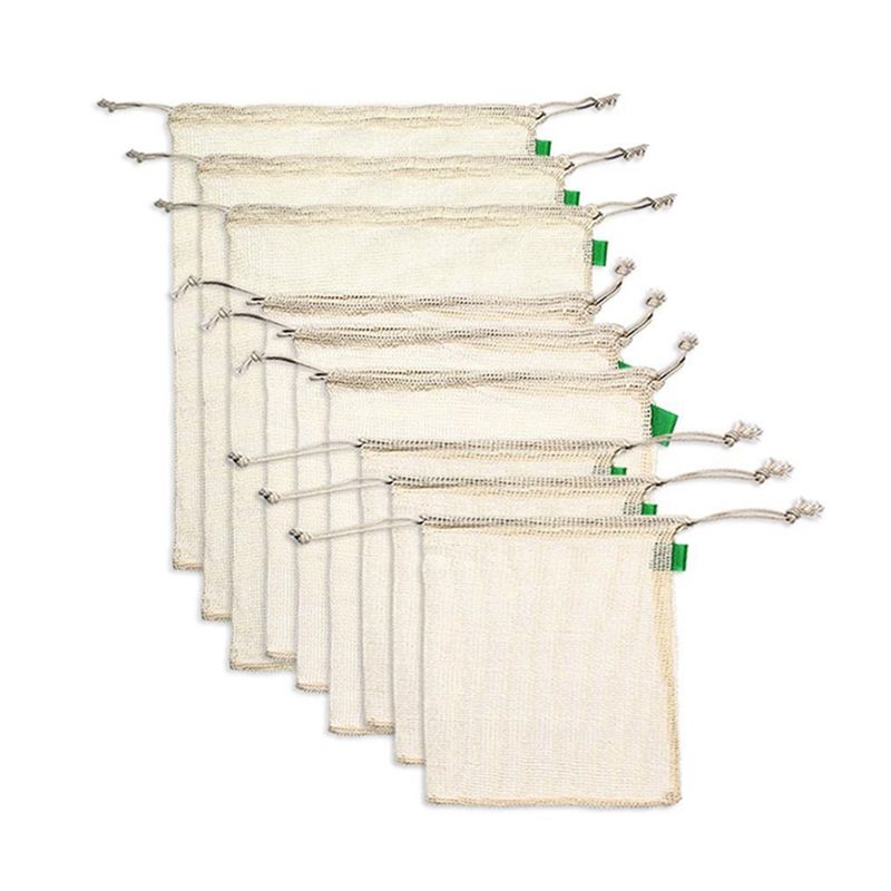 [N84R] مجموعة من 9 قطع أكياس ش - مراجعة Produce Bag Reusable Mesh وسعره