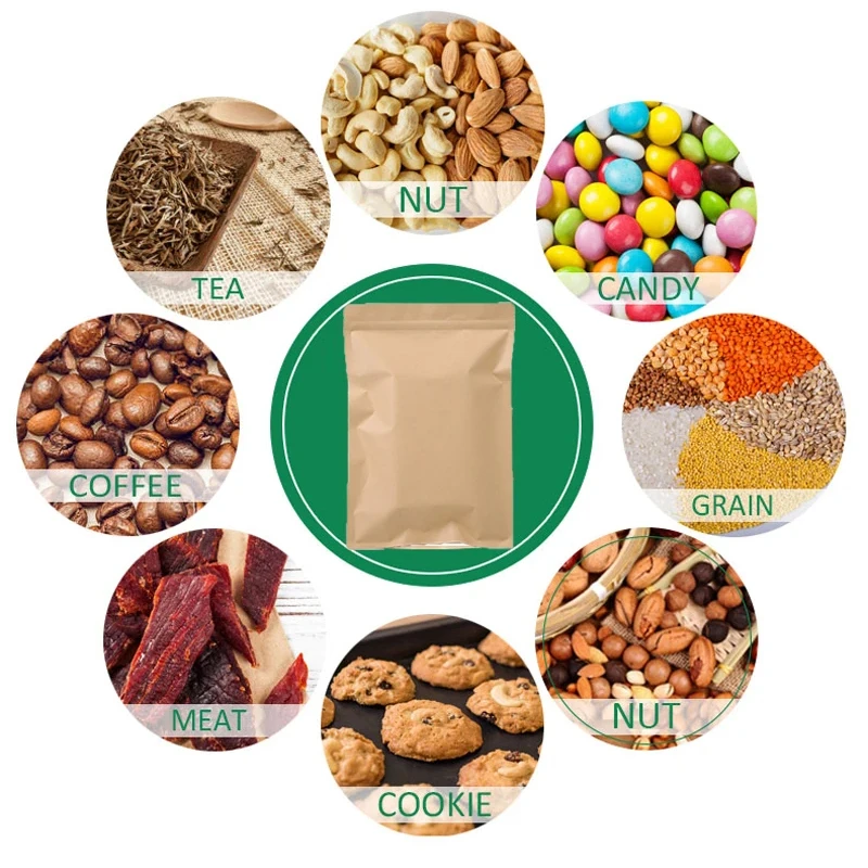 100 قطعة من أكياس الورق البني  - مراجعة Food Storage Zipper Bags وسعره