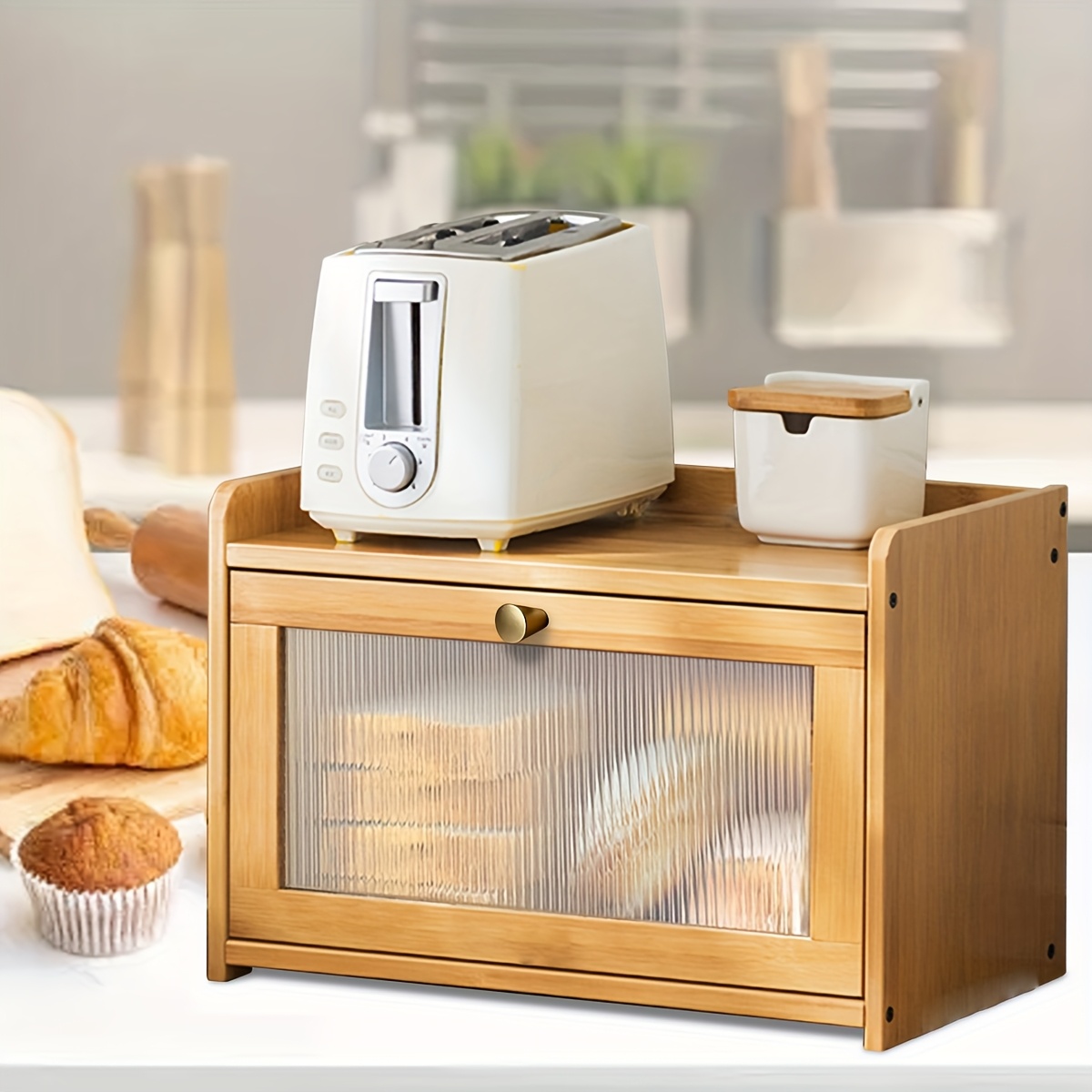 صندوق خبز من الخيزران بطبقتين  - مراجعة Bread Box Bamboo وسعره