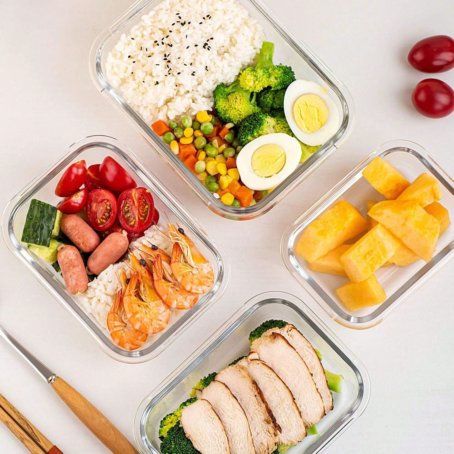 10 عبوات من حاويات الطعام الزج - مراجعة Food Storage Glass Box وسعره